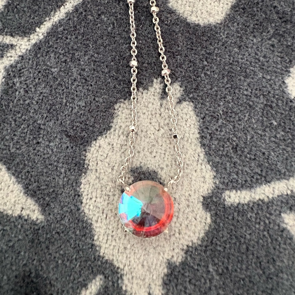 Kendra Scott Silver Jolie Necklace Dichroic Glass